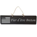 Plaque dcorative bois noir - Fier d'tre Breton