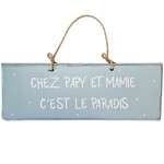 Plaque dcorative en bois bleu ciel - Chez Papy et Mamy