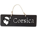 Plaque dcorative noire en bois Corsica