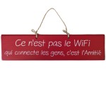 Plaque dcorative en bois rouge - Ce n'est pas le wifi