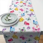 Chemin de table en coton Papillons 40 x 150 cm