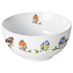 Bol en porcelaine fine d�cor oiseaux du jardin 40 cl
