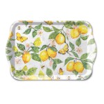 Mini plateau rectangulaire en mlamine Citrons et papillons