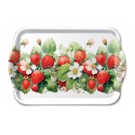 Mini plateau fraises et fleurs 20,5 x 13,5 cm