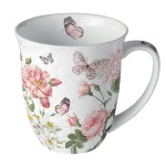 Mug Amelia papillons et fleurs roses
