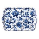 Mini plateau fleurs bleues 20,5 x 13,5 cm