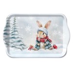 Mini-plateau en m�lamine lapin d�hiver