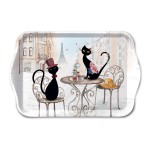 Mini plateau rectangulaire en mélamine chats parisiens Mini plateau rectangulaire en mélamine chats parisiens