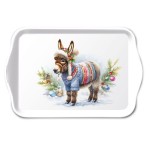 Mini-plateau en m�lamine �ne de No�l en pull d'hiver