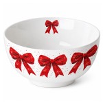 Bol en porcelaine fine n�uds rouges