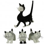 Statuettes Dubout Les chats THE WALK