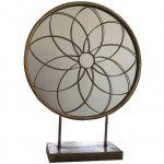 Miroir rond à poser avec rosace - hauteur 57 cm Miroir rond à poser avec rosace - hauteur 57 cm