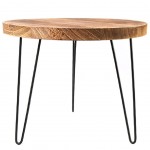 Table d'appoint ronde avec plateau en bois 50 cm Table d'appoint ronde avec plateau en bois 50 cm
