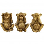 Lot de Petites statuettes Singes Ne voit N'entend ne Dit rien Lot de Petites statuettes Singes Ne voit N'entend ne Dit rien