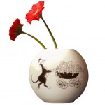 Vase en cramique Oval Chats par Dubout