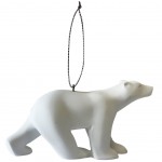 Figurine ornement de sapin reproduction ours blanc