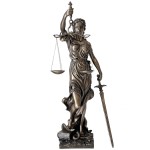 Grande statue Justitia Thmis de couleur bronze 73 cm