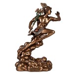 Statue Herm�s dieu grec en r�sine aspect bronze 20,5 cm
