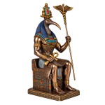 Statue Thot dieu �gyptien en r�sine aspect bronze 23 cm