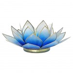 Porte Bougie Fleur de Lotus Bleu Dgrad et or