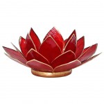 Porte Bougie Fleur de Lotus rouge et or 1er chakra