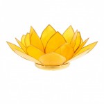 Porte Bougie Fleur de Lotus jaune et or 3 me chakra