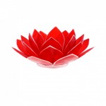 Porte Bougie Fleur de Lotus rouge et argent 1er chakra
