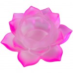 Porte Bougie rose Lotus en verre
