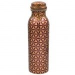 Bouteille en cuivre avec bouchon à vis - Fleur de Vie 750 ml Bouteille en cuivre avec bouchon à vis - Fleur de Vie 750 ml