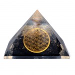 Pyramide Orgonite fleur de Vie et Tourmaline - 7.5 x 7.5 x 6 cm