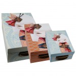 Grande boite bleue de rangement en carton Kimmidoll Grande boite bleue de rangement en carton Kimmidoll