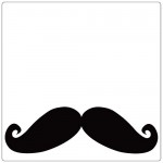 Set de 4 dessous de verres carrs Moustache noire by Cbkreation