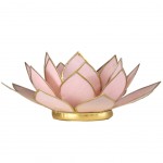 Porte Bougie Fleur de Lotus rose pastel