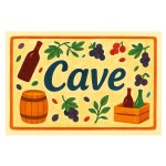 Plaque de porte en mtal Cave