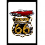 Miroir Route 66 voiture rouge
