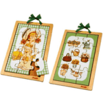 Puzzle en bois double face Sarah Kay vert
