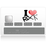 Sticker Carte de cr�dit I Love Rock