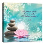 Cadre citation Bouddha zen Bonheur 40 x 40 cm
