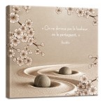Cadre citation Bouddha Partager le bonheur 40 x 40 cm