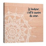 Cadre mandala Le bonheur citation positive 40 x 40 cm