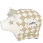 Petite tirelire cochon damier modle 1