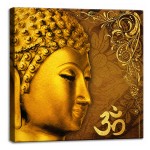 Cadre Bouddha dor� symbole Om zen 40 x 40 cm