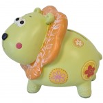Tirelire lion en rsine 14 cm