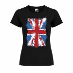 Tee-shirt femme Union Jack noir taille L