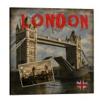Cadre en toile London Tower Bridge vintage 40 x 40 cm