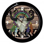 Pendule ronde crne de buffle boho Cbkreation