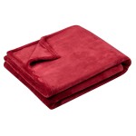 Plaid polaire doudou rouge 130  160 cm