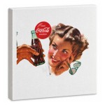 Cadre Coca-Cola pin-up vintage en toile imprim�e 35 x 35 cm
