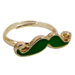 Petite Bague Moustache Verte
