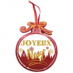 Dcoration de sapin  suspendre boule de nol rouge en bois